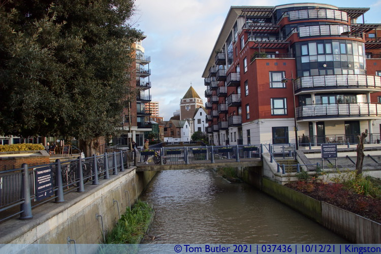 Photo ID: 037436, Hogsmill and Guildhall Tower, Kingston, England