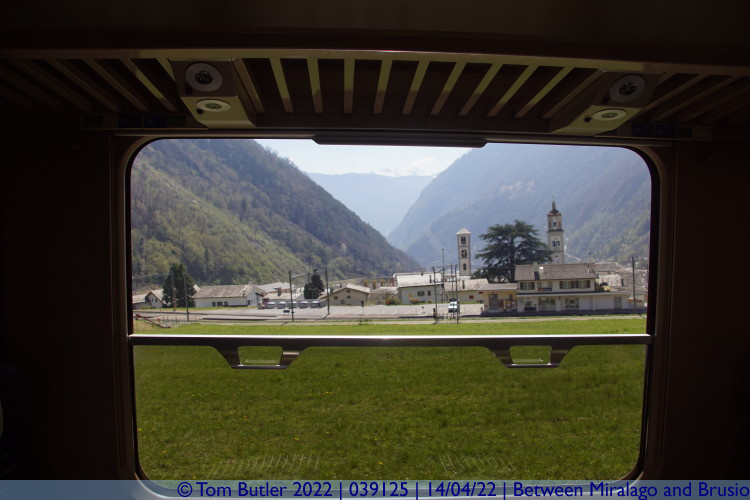Photo ID: 039125, Brusio framed in a train window, Between Miralago and Brusio, Switzerland