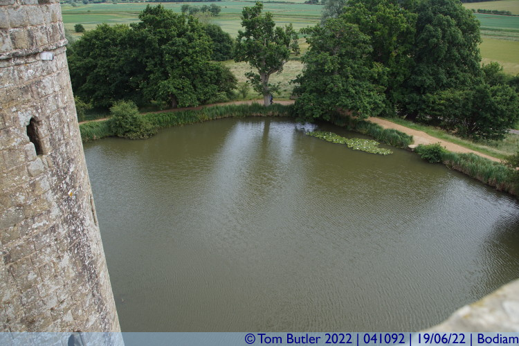 Photo ID: 041092, Looking down on the moat, Bodiam, England