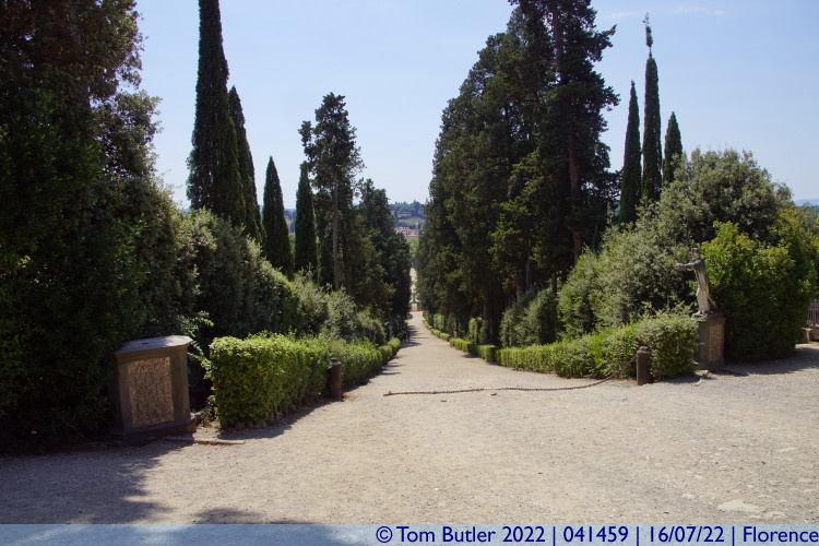 Photo ID: 041459, Looking down the gardens, Florence, Italy