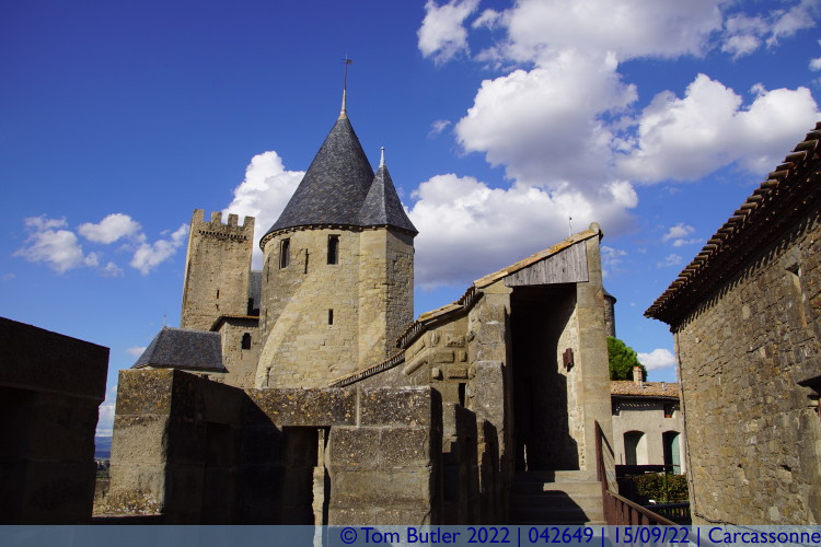Photo ID: 042649, Looking back to the Chteau from the Ramparts, Carcassonne, France