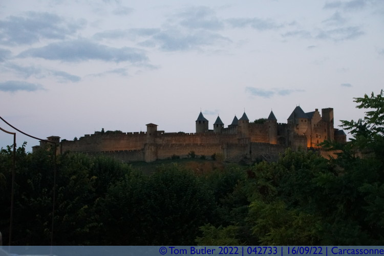 Photo ID: 042733, La Cit at dusk, Carcassonne, France