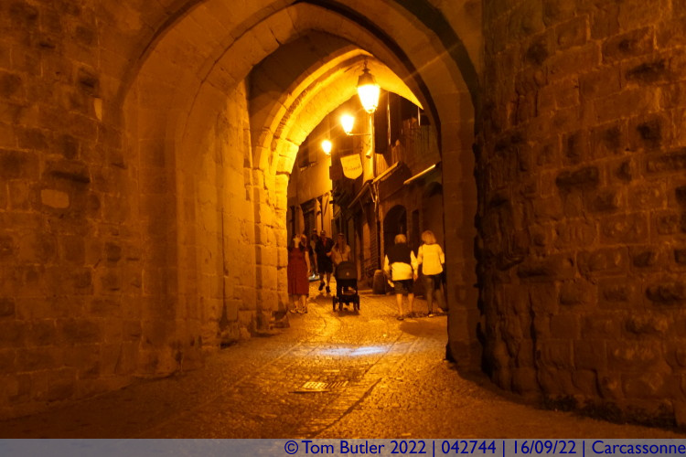 Photo ID: 042744, Entering La Cit at night, Carcassonne, France