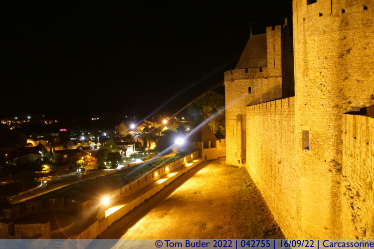 Photo ID: 042755, The walls at night, Carcassonne, France