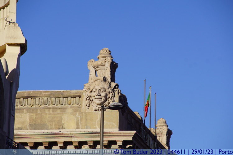 Photo ID: 044611, Ornamentation of the front of the Teatro Nacional So Joo, Porto, Portugal