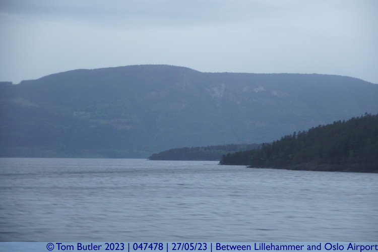 Photo ID: 047478, Looking across the Mjosa, Between Lillehammer and Oslo Airport, Norway