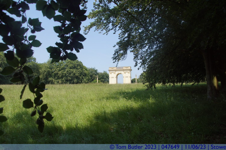Photo ID: 047649, The Corinthian Arch from the undergrowth, Stowe, England