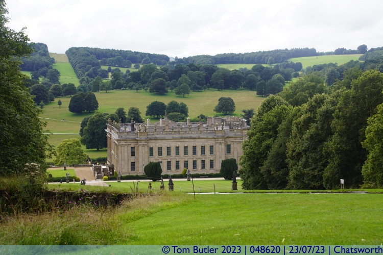 Photo ID: 048620, Looking down on the house, Chatsworth, England