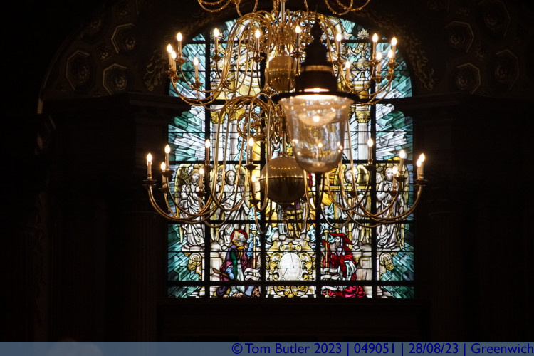 Photo ID: 049051, Stained glass and Chandelier, Greenwich, England