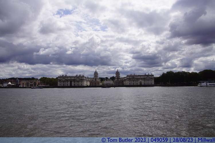 Photo ID: 049059, View across the river to the Old Royal Naval College, Millwall, England