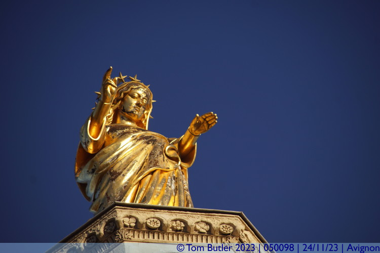 Photo ID: 050098, Golden Madonna on top of the cathedral, Avignon, France