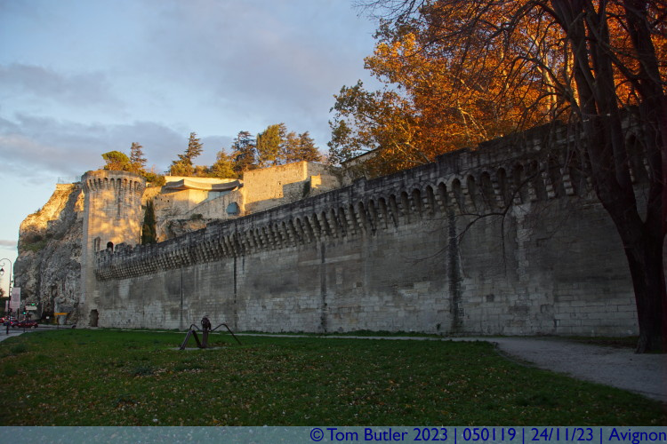 Photo ID: 050119, Looking along the walls, Avignon, France