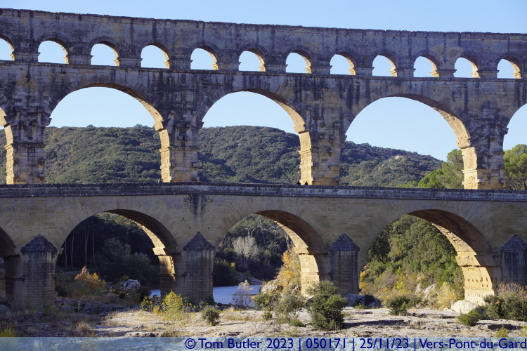 Photo ID: 050171, Pont du Gard with people for scale, Vers-Pont-du-Gard, France