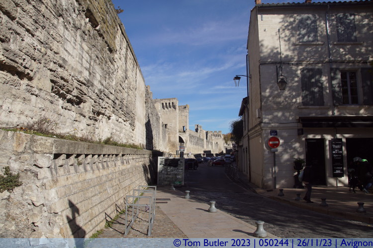 Photo ID: 050244, Looking along the walls, Avignon, France