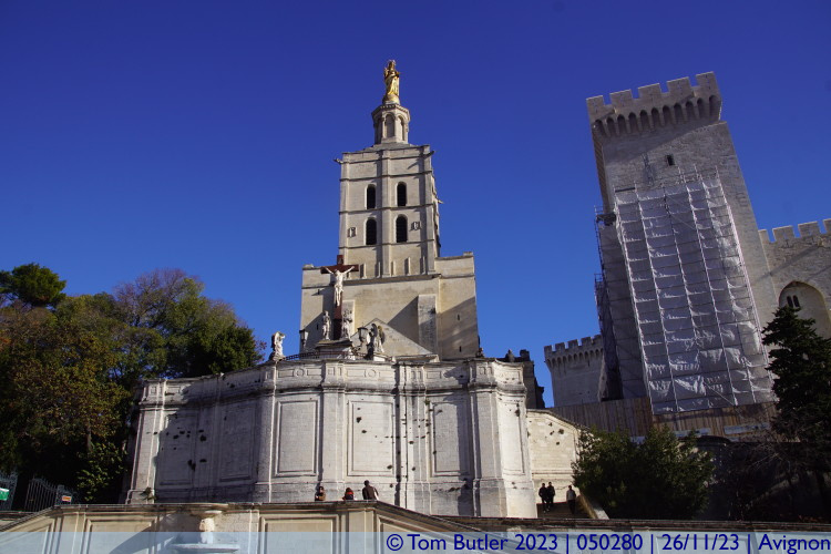 Photo ID: 050280, Cathedral tower and cross, Avignon, France