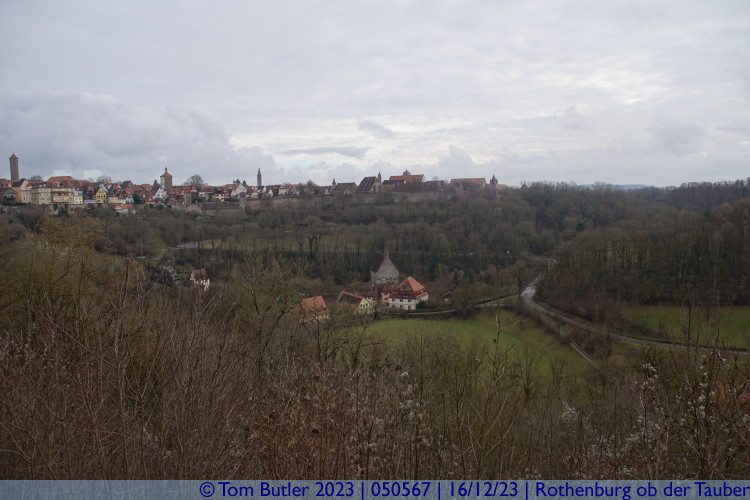 Photo ID: 050567, View over the valley to the Sauturm, Rothenburg ob der Tauber, Germany