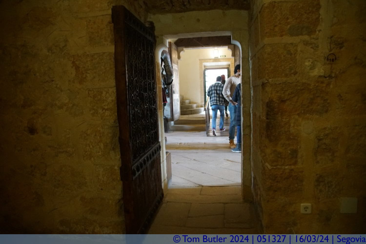 Photo ID: 051327, View into the armoury from a tower room, Segovia, Spain