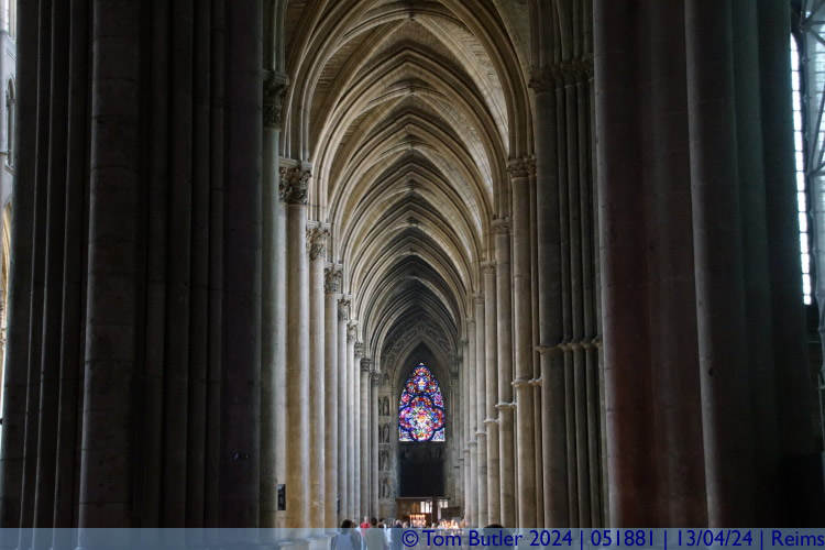 Photo ID: 051881, Looking down the side aisle, Reims, France