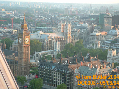 Photo ID: do0008, Big Ben and Westminster Abbey from the London Eye, South Bank, London