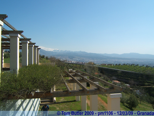 Photo ID: pm1106, The snow capped peaks of the Sierra Nevada seen from behind the Alhambra, Granada, Spain