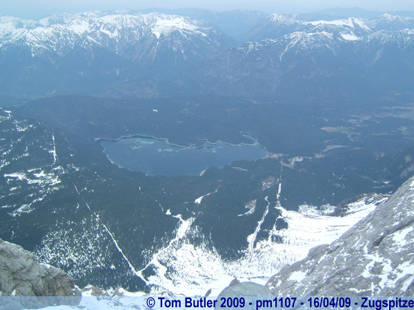 Photo ID: pm1107, Looking down into the Eibsee from the top of the Zugspitze, Zugspitze, Germany