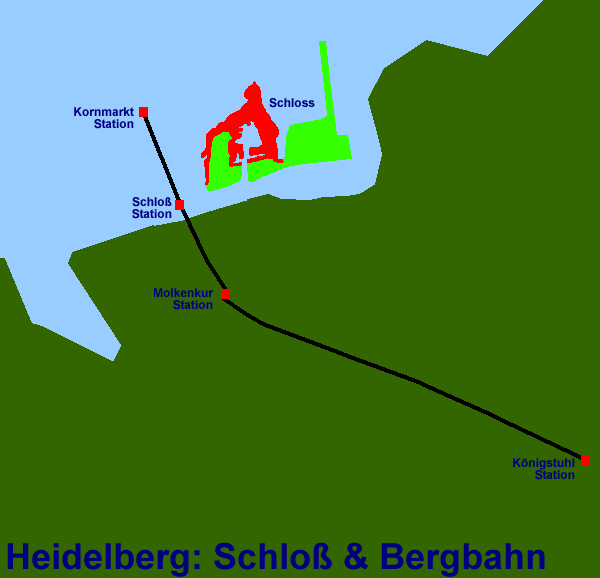 Heidelberg: Schlo and Bergbahn (10Kb)