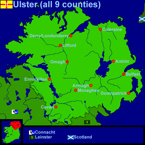 Ireland - Ulster (all 9 counties) (27Kb)