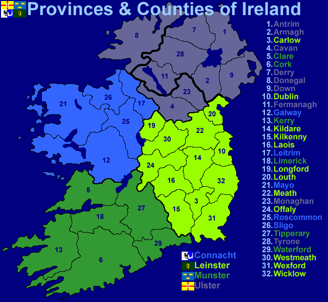 Provinces and Counties of Ireland (39Kb)