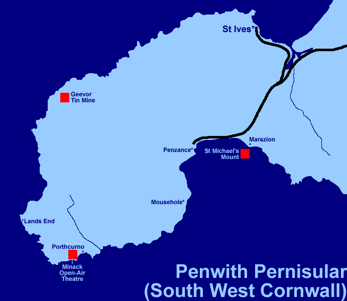 Penwith Pernisular (South West Cornwall) (13Kb)