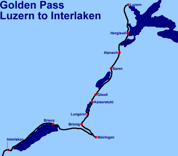 Golden Pass - Luzern to Interlaken (10Kb)