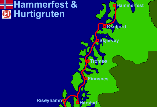 Hammerfest to Harstad (16Kb)