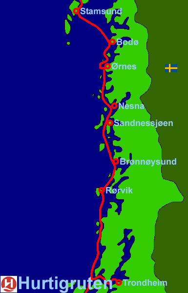 Hurtigruten: Bod to Trondheim (15Kb)