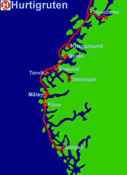 Hurtigruten: Trondheim to Bergen (15Kb)