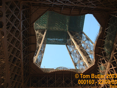 Photo ID: 000160, Looking up thr Eiffel Tower from its base, Paris, France