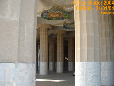 Photo ID: 000296, Gaudi's wonky pillars in Park Guell, Barcelona, Spain