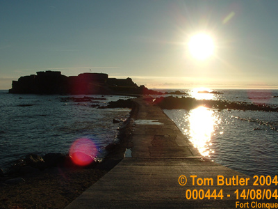 Photo ID: 000444, Looking across the causeway to Fort Clonque in the early evening sunshine, Fort Clonque, Alderney