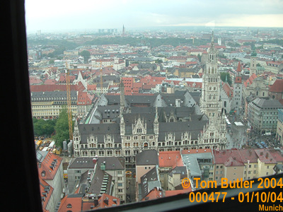 Photo ID: 000477, The Neues Rathaus (new townhall) seen from the top of the Frauenkirche, Munich, Germany