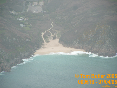 Photo ID: 000616, Porthcurno bay seen from 1;500ft above, Porthcurno, Cornwall