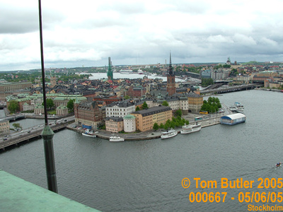 Photo ID: 000667, Looking down onto Stockholm from the top of the townhall tower, Stockholm, Sweden
