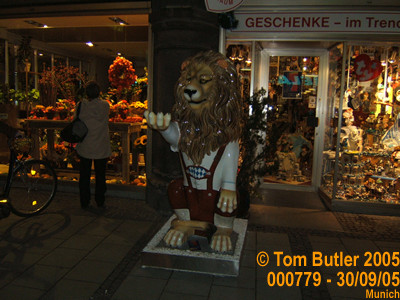 Photo ID: 000779, A Bavarian Lion in Lederhosen, Munich, Germany