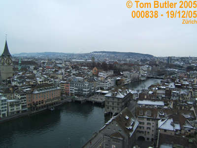 Photo ID: 000838, The view across the city and the river from the top of the Gromnster, Zurich, Switzerland