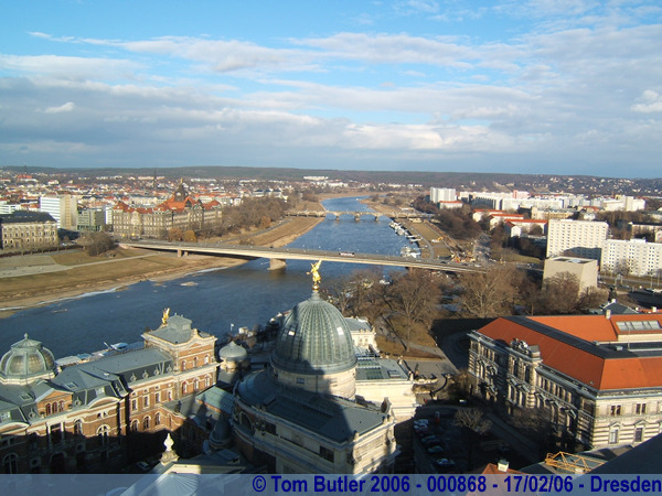Photo ID: 000868, The River Elbe seen from the top of the Frauenkirche, Dresden, Germany