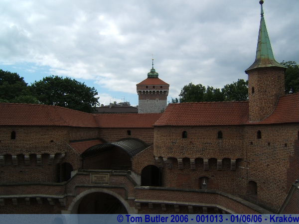 Photo ID: 001013, Inside the Barbican, with the Florianska gate in the background, Krakw, Poland