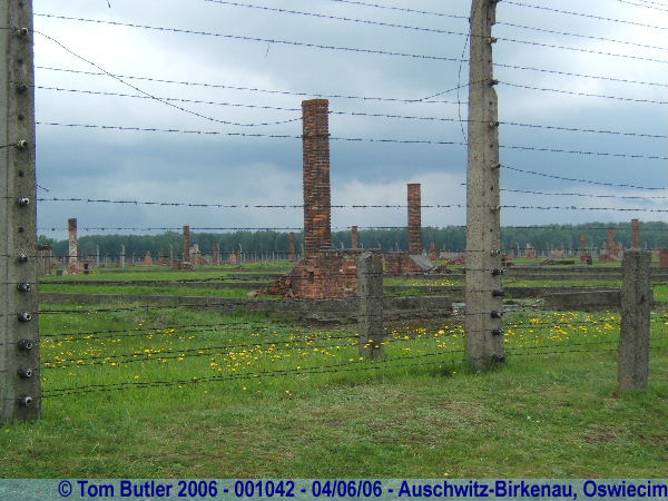 Photo ID: 001042, Looking across the camp to the remains of the huts, Auschwitz-Birkenau, Oswiecim, Poland