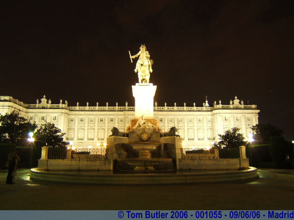 Photo ID: 001055, The Palacio Real and statues in the Plaza de Oriente, Madrid, Spain