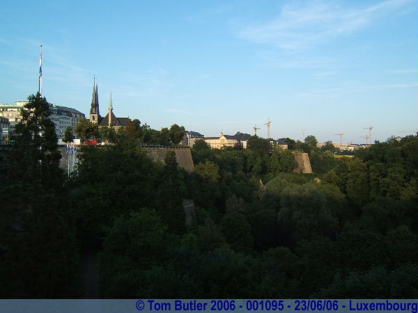 Photo ID: 001095, Looking across to the Place de la Constitution from the Pont Adolphe, Luxembourg, Luxembourg