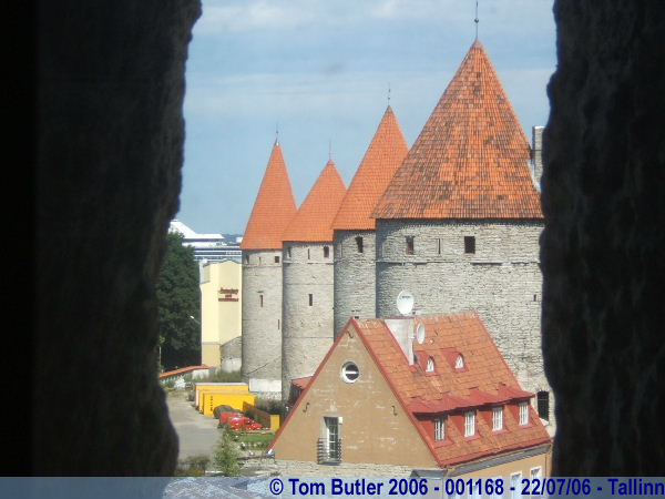 Photo ID: 001168, The towers of the wall, seen from a tower of the wall, Tallinn, Estonia