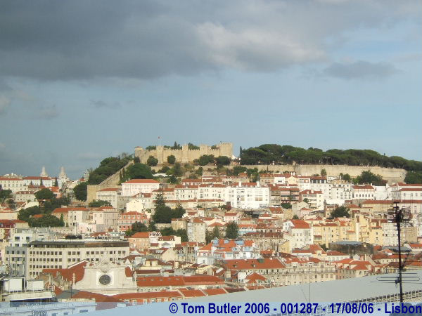 Photo ID: 001287, The castle seen from the top of the St Justa Elevator, Lisbon, Portugal