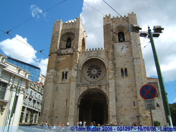 Photo ID: 001297, The front of the fortress like cathedral, Lisbon, Portugal