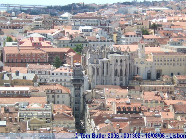 Photo ID: 001302, The ruins of the convent seen from the castle, Lisbon, Portugal